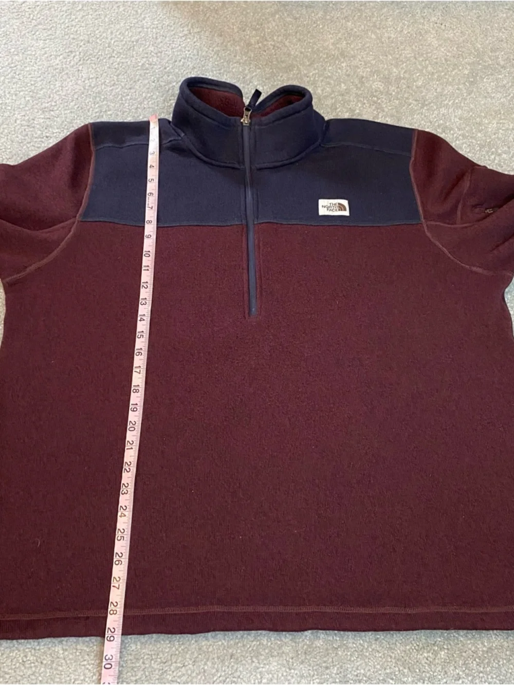 North Face‎ Gordon Lyons Fleece Pullover Sweater 1/4 Zip Mens XXL Burgundy